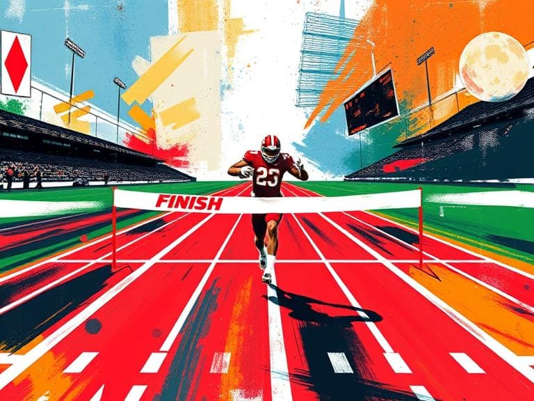 Aerial view of a football field, symbolizing strategy and the race.